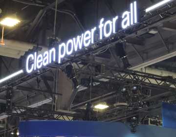 Renewable energy banner: 'Clean power for all