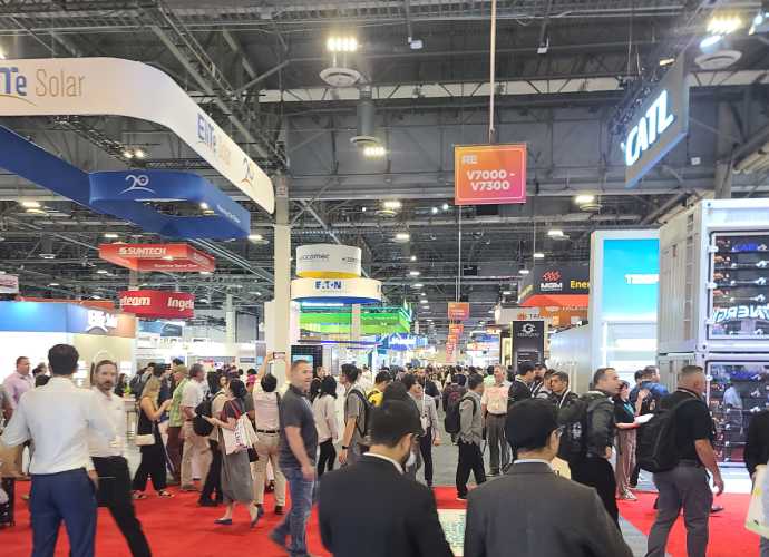 Attendees at Re+ Expo 2025, showcasing renewable energy innovations.